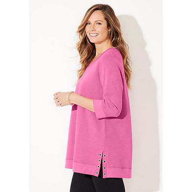 Catherines Women's Plus Size Cloud Knit V-Neck Top