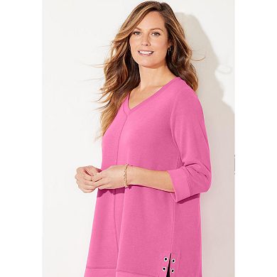 Catherines Women's Plus Size Cloud Knit V-Neck Top