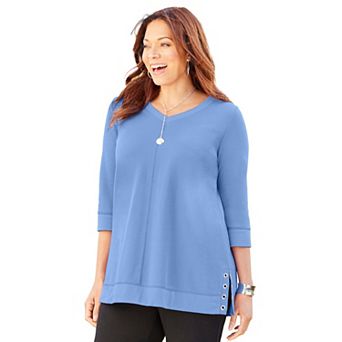 Catherines Women's Plus Size Cloud Knit V-Neck Top