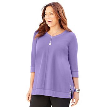 Catherines Women's Plus Size Cloud Knit V-Neck Top