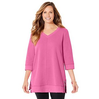 Catherines Women's Plus Size Cloud Knit V-Neck Top