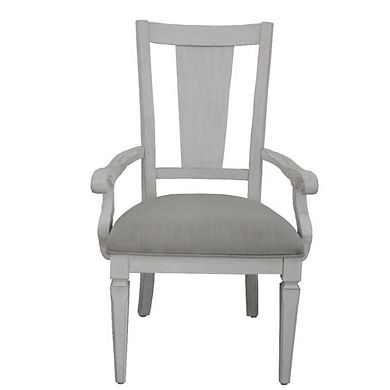 Kate 24 Inch Dining Armchair Set Of 2, Light Gray Linen, White Wood Frame