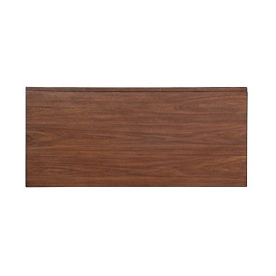 3 Drawer Wooden Writing Desk with Splayed Legs, Walnut Brown