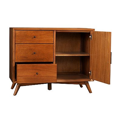40 Inch Mahogany Wood Sideboard Cabinet Console, 3 Drawers, Walnut Brown