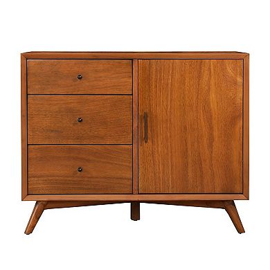 40 Inch Mahogany Wood Sideboard Cabinet Console, 3 Drawers, Walnut Brown