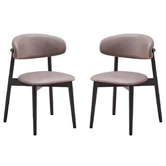 Anae 23 Inch Side Dining Chair Set Of 2, Turned Legs, Gray Fabric, Black