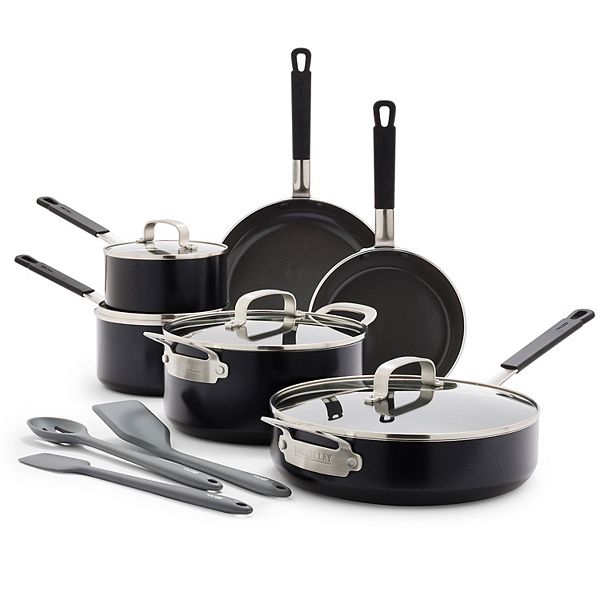 Bobby Flay by GreenPan Professional Grade Ceramic Nonstick 13-Piece Cookware Set - Black