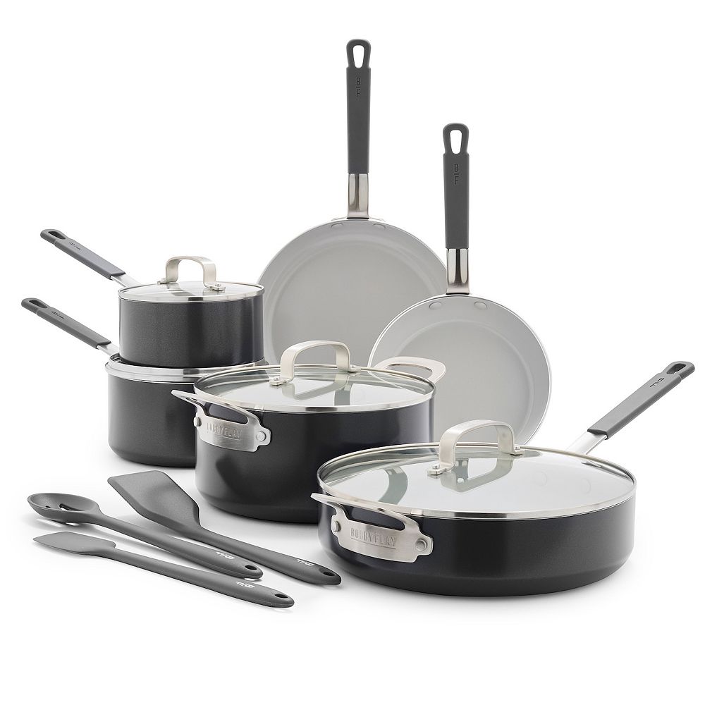 Bobby Flay by GreenPan Professional Grade Ceramic Nonstick 13-Piece Cookware Set In color gray