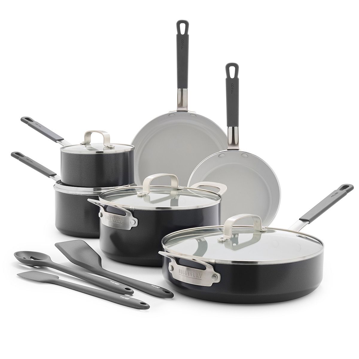 Bobby Flay by GreenPan Professional Grade Ceramic Nonstick 13-Piece Cookware Set - Gray