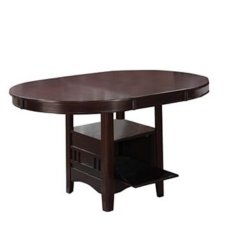 Wooden Dining Table With Storage Compartment, Espresso Brown