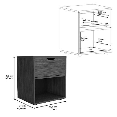 19.7"H Nightstand End Table With One Open Shelf