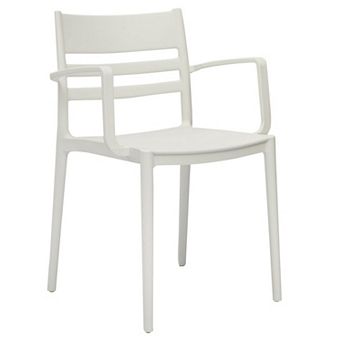 Teesy 22 Inch Side Dining Armchair Set Of 4, Indoor Outdoor, White Finish
