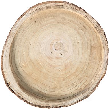 Wood Tree Bark Indented Display Tray Serving Plate Platter Charger