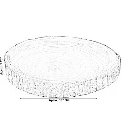 Wood Tree Bark Indented Display Tray Serving Plate Platter Charger