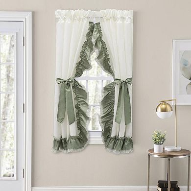 Preparedlyn Ruffled Victorian Priscillas Rod Pocket Curtain Panel