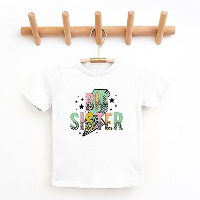 Big Sister Lightning Bolt Toddler Short Sleeve Graphic Tee