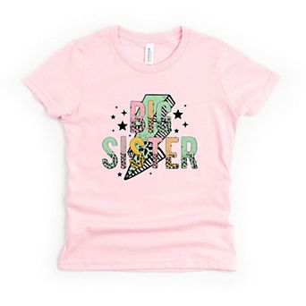 Big Sister Lightning Bolt Toddler Short Sleeve Graphic Tee