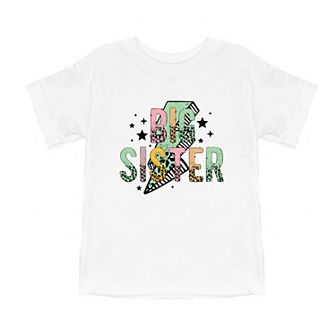Big Sister Lightning Bolt Toddler Short Sleeve Graphic Tee