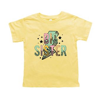 Big Sister Lightning Bolt Toddler Short Sleeve Graphic Tee