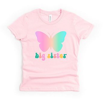 Big Sister Butterfly Toddler Short Sleeve Graphic Tee