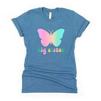 Big Sister Butterfly Toddler Short Sleeve Graphic Tee