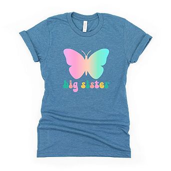 Big Sister Butterfly Toddler Short Sleeve Graphic Tee