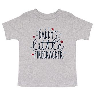 Daddy's Little Firecracker Toddler Short Sleeve Graphic Tee