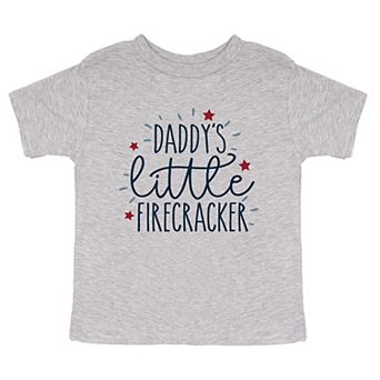 Daddy's Little Firecracker Toddler Short Sleeve Graphic Tee