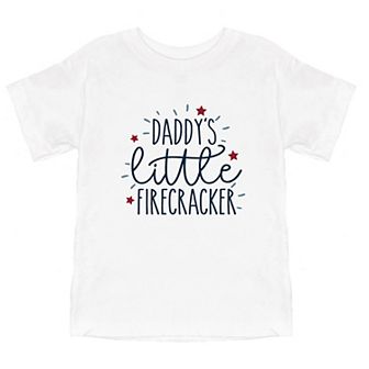 Daddy's Little Firecracker Toddler Short Sleeve Graphic Tee