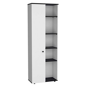Kitchen Storage 67" H Cabinet With One Door, Five Interior Shelves and Five Exterior Shelves