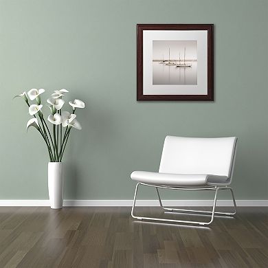 Moises Levy 'Three Boats' Matted Framed Art Wall Decor