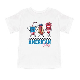 American Vibes Hot Dog Toddler Short Sleeve Graphic Tee