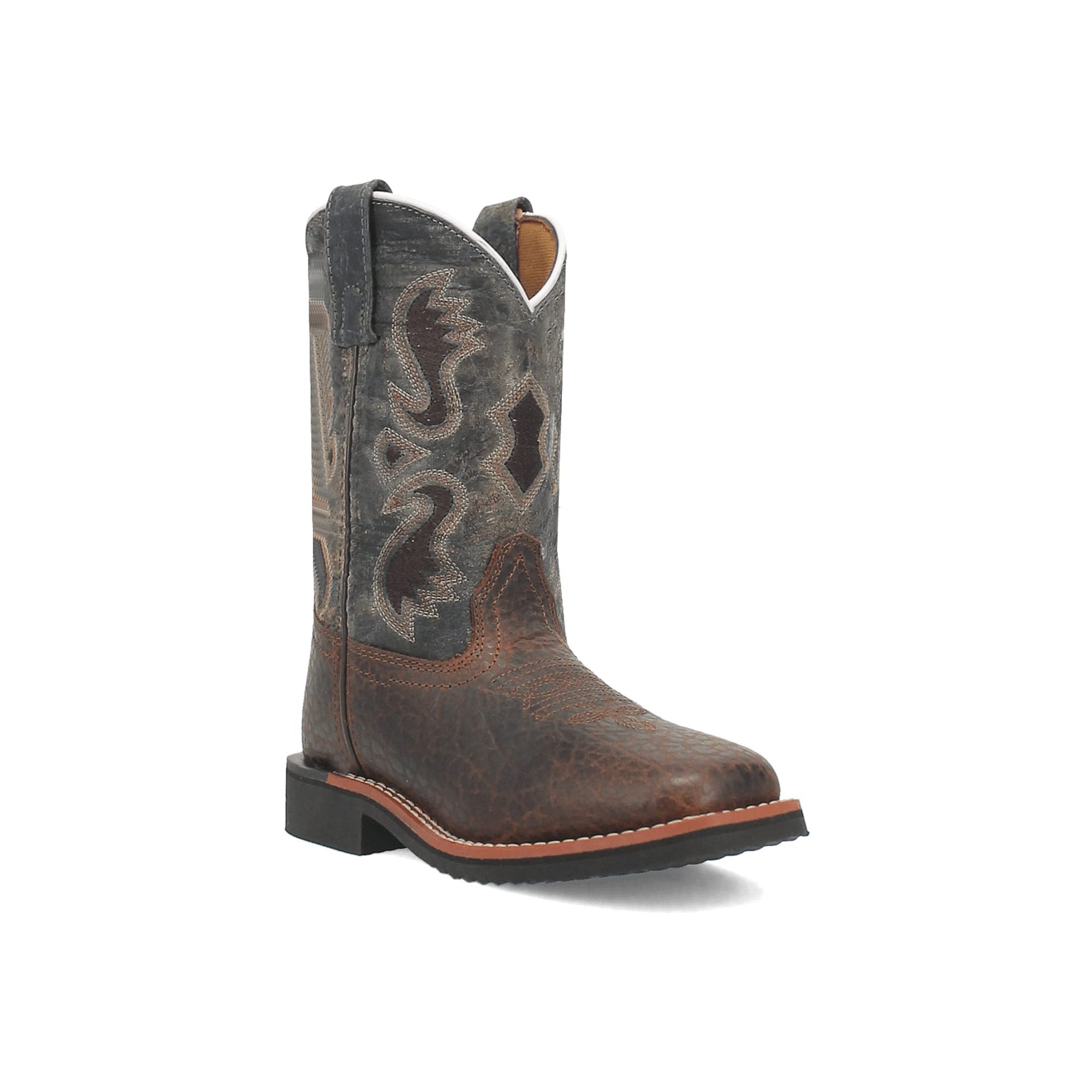 Dan Post Creek Boys Leather Western Boots, Boys, Size: 8.5T, Brown Blue
