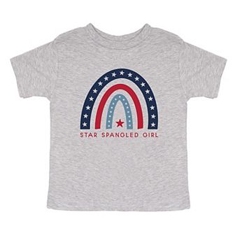 Star Spangled Girl Toddler Short Sleeve Graphic Tee