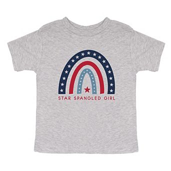 Star Spangled Girl Toddler Short Sleeve Graphic Tee