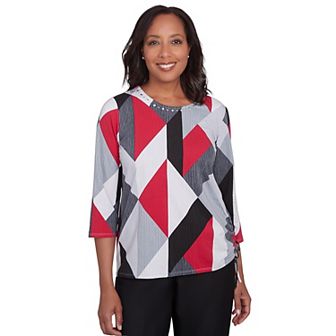 Petite Alfred Dunner Stained Glass Print Top