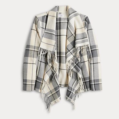 Women's Croft & Barrow® Plaid Shawl Jacket