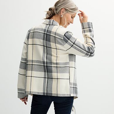 Women's Croft & Barrow® Plaid Shawl Jacket