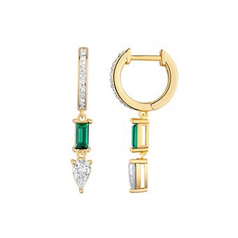 Chrystina 14k Gold Plated Crystal Drop Earrings