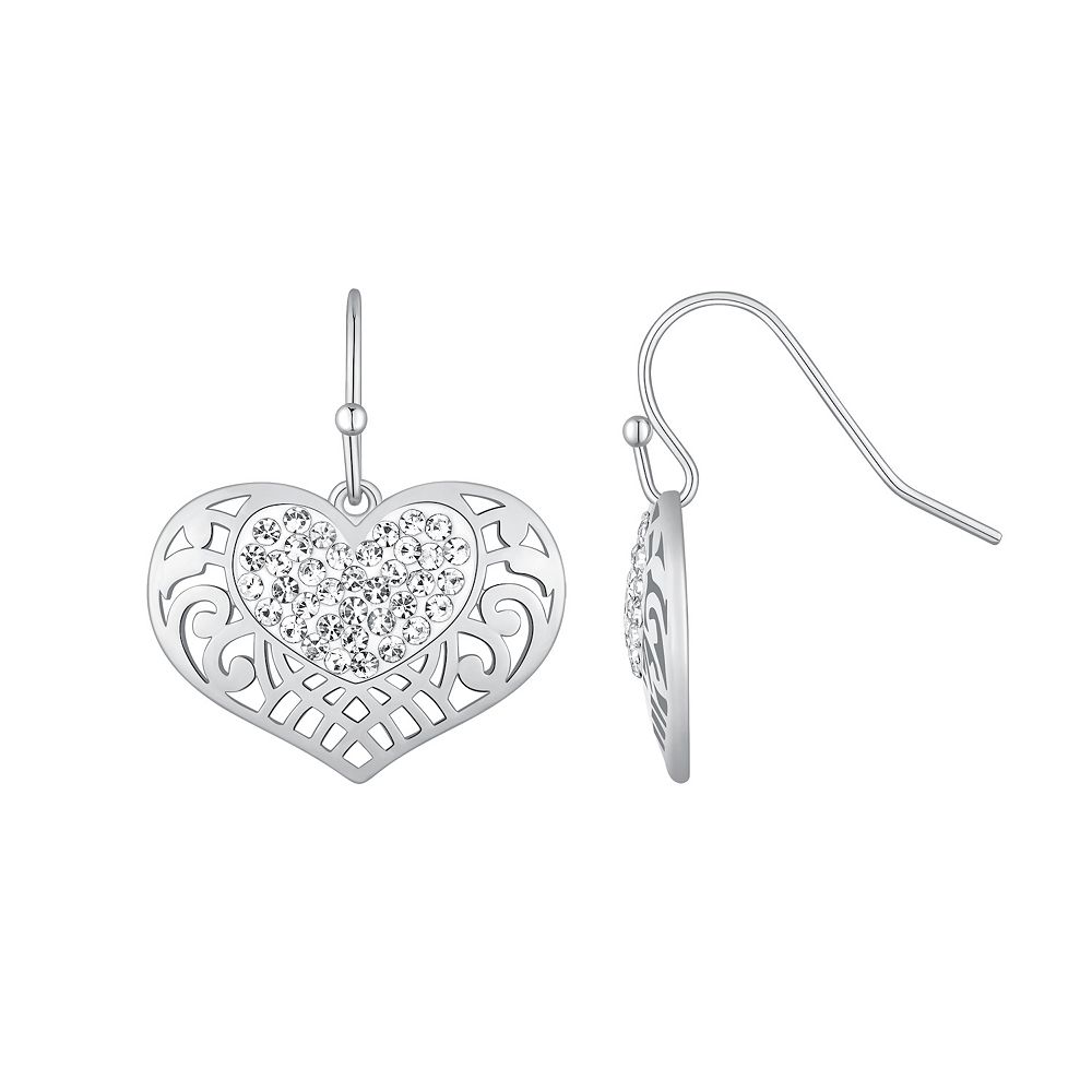 Crystal filigree drop earrings