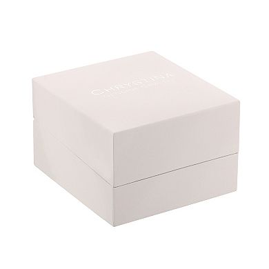 Chrystina 14k Gold Flash Plated Crystal Filigree Hoop Earrings