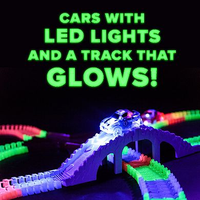 STEM Glow In The Dark Trax Race Tracks & Two LED Toy Cars 360-piece Set