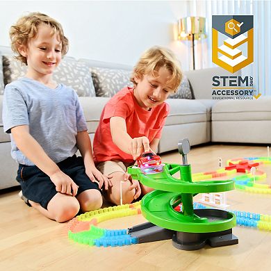 STEM Glow In The Dark Trax Race Tracks & Two LED Toy Cars 360-piece Set