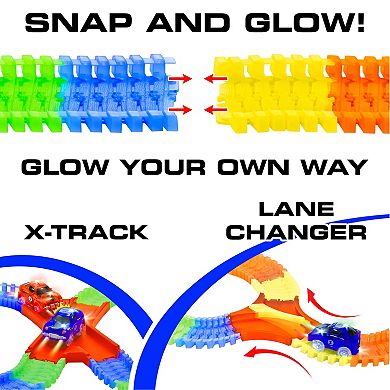 STEM Glow In The Dark Trax Race Tracks & Two LED Toy Cars 360-piece Set