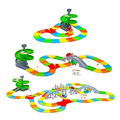 STEM Glow In The Dark Trax Race Tracks & Two LED Toy Cars 360-piece Set