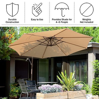 6 x 10 cantilever patio umbrellas FIM P-series 13 Crank Lift Umbrella UV resistant Aok Garden 10x10FT Rectangle Patio