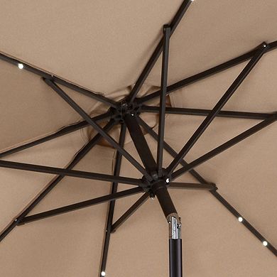Villacera 9-ft Auto Tilt Outdoor Patio Umbrella with 32-LED Solar Lights