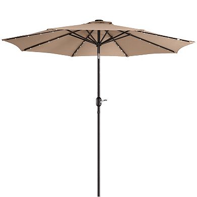 Villacera 9-ft Auto Tilt Outdoor Patio Umbrella with 32-LED Solar Lights