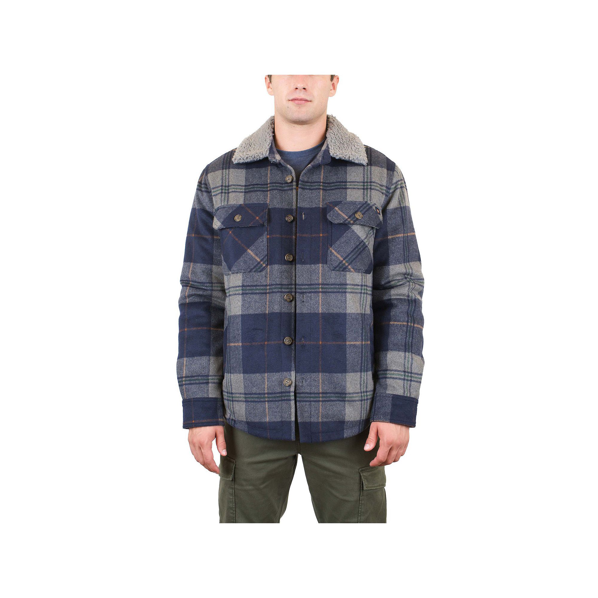 Mens Mountain and Isles Button Front Coat with Faux Sherpa Collar, Size: S