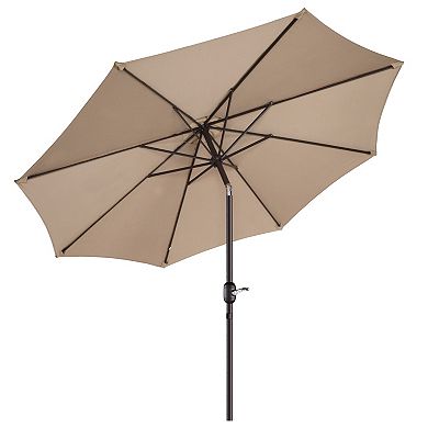 Villacera 9-ft Easy Crank Outdoor Patio Umbrella Shade with Auto Tilt & Vented Canopy